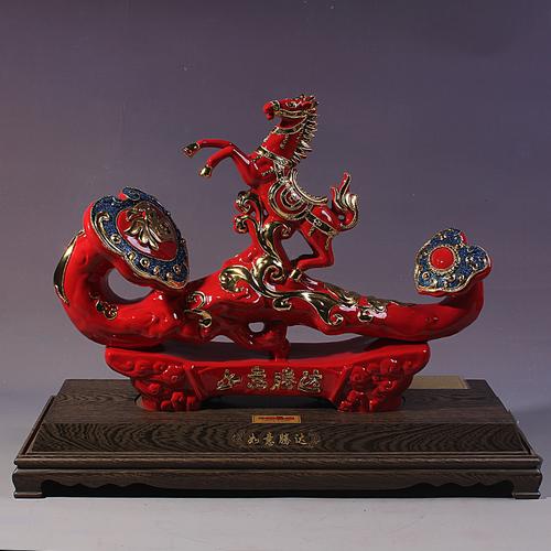 福建省工艺美术大师 林鸿福作品《如意腾达》陶瓷艺术藏品